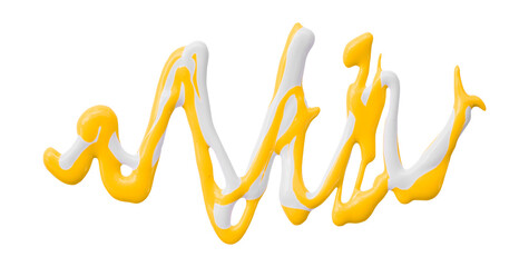 Fototapeta premium yellow watercolor drop zigzag isolated on transparent background