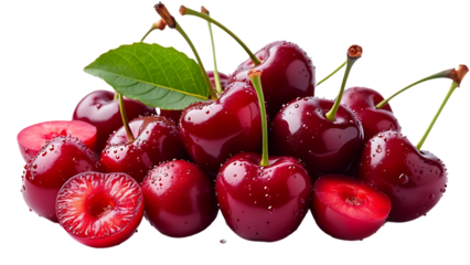 Red cherry bundle isolated on a white background