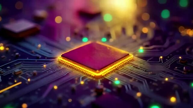 Future technology animation, AI deep learning computer machine. Technology, Internet and network concept.