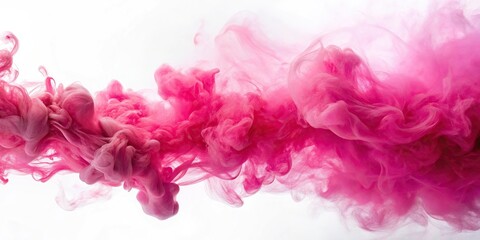 Fototapeta premium Extreme close-up of pink smoke abstract particles on a white background