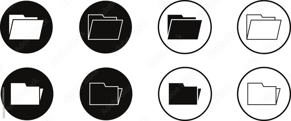 Aufkleber file folder for computer, desktop, pc. line folder vector illustration.