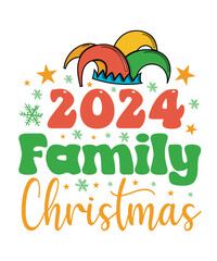 2024 Family Christmas Retro Christmas t shirt design
