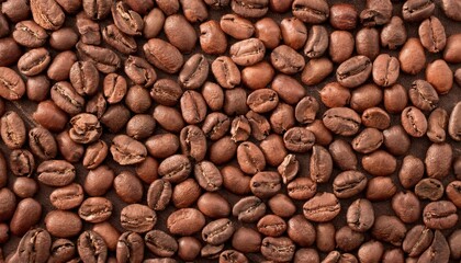 Obraz premium Coffee beans background, creating a rich and textured surface.