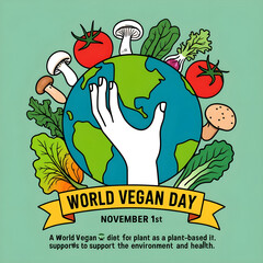 Fototapeta premium World Vegan Day, Protecting the Earth, One Meal at a Time