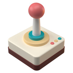 3D Rendering of Retro Game Joystick Icon for  Website, Application, and Banner.  Retro Game Joystick 3D Illustration Isolated © Neodivisu