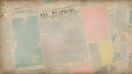 An old newspaper paper with cracked edges and faded black and white print.