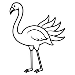 Fototapeta premium Vibrant Vector Illustration of a Flamingo with Its Wings Flared Displaying Natural Beauty and Grace 