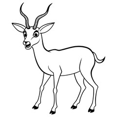 Vector Illustration of a Startled Gazelle with Wide Eyes Capturing the Beauty of Wildlife
