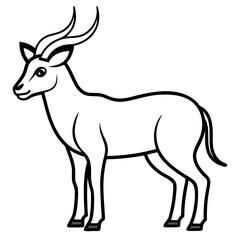 Striking Angry Antelope Vector Illustration Capturing Nature's Raw Energy
