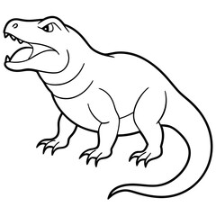 Fierce Komodo Dragon Hissing Vector Illustration Showcasing Its Power

