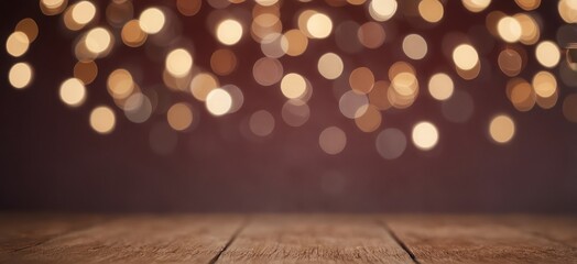 Christmas garland bokeh lights over pink background. Minimalist holiday illumination