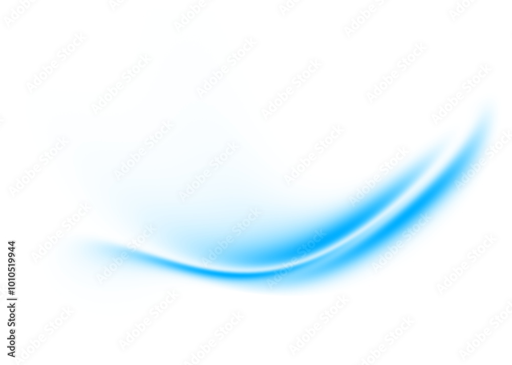 Poster Abstract blue gradient wave on transparent background. Dynamic blue gradient shape design element.