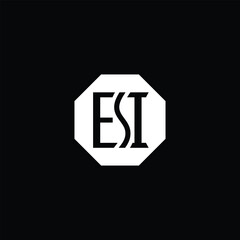 Letter ESI Monogram Logo Design in Octagon Shape