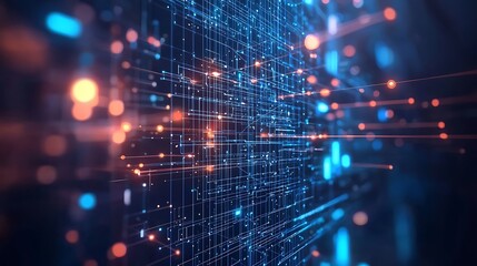 Obraz premium Modern context for software development and big data connectivity in a minimalist design.