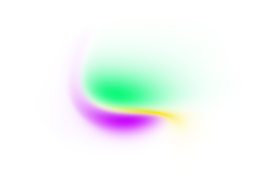 Blurry gradient shape on transparent background. Dynamic purple yellow gradient wave design element