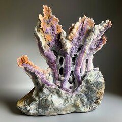 Obraz premium Ceramic Coral Sculpture: A Close-Up View of Underwater Beauty