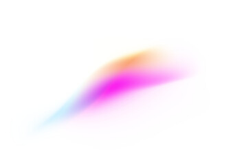 Abstract gradient shape on transparent background. Dynamic blue yellow purple gradient glowing waves design element.