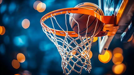 Basketball Swish: Perfect Shot Through the Net