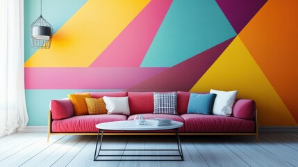 vibrant wall patterns bold geometric designs color mixes