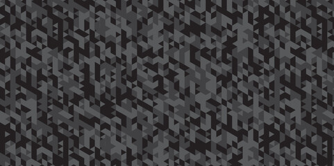 Fototapeta premium Abstract geometric black and gray cube background seamless mosaic and low polygon triangle texture wallpaper. geometric digital grayscale diamond overlap retro triangular business texture background. 