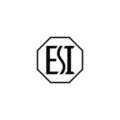 Letter ESI Monogram Logo Design in Octagon Shape