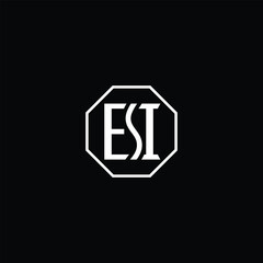 Letter ESI Monogram Logo Design in Octagon Shape