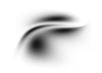 Abstract black gradient wave on transparent background