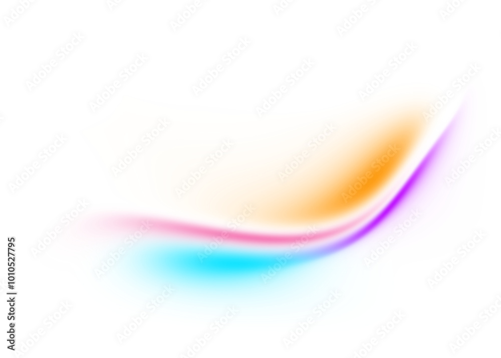 Poster Abstract gradient shape on transparent background. Dynamic blue yellow purple gradient wave design element.