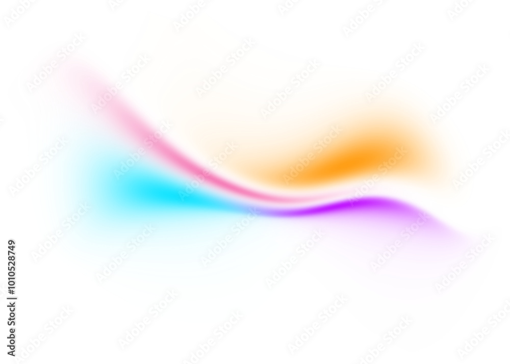 Leinwandbilder Abstract gradient shape on transparent background. Dynamic blue yellow purple gradient wave design element.