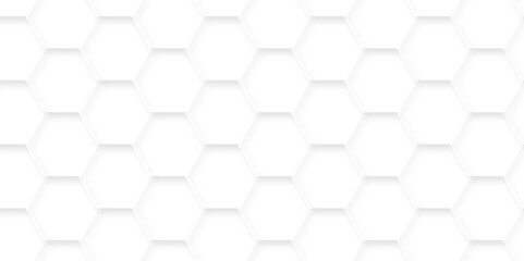 Naklejka premium White abstract honeycomb mosaic and tile geometric hexagon vector illustration. geometric digital technology polygon science vintage square mosaic and web cover business texture.