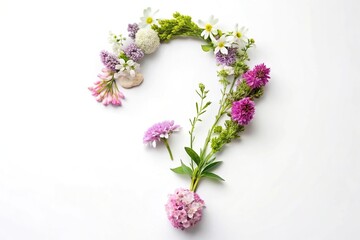 Obraz premium Floral meadow flowers and lilacs against white background