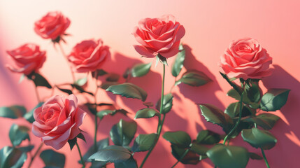 Fototapeta premium Roses on a colorful background