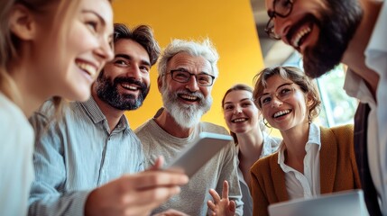 Obraz premium Happy Group of Professionals Smiling Together