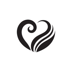 Artistic Curved Heart Vector Icon - A Simple and Elegant Love Symbol, Ideal for Use in Creative Design, Branding, or Romantic Visuals for Wedding Invitations and Valentine's Day Projects.
