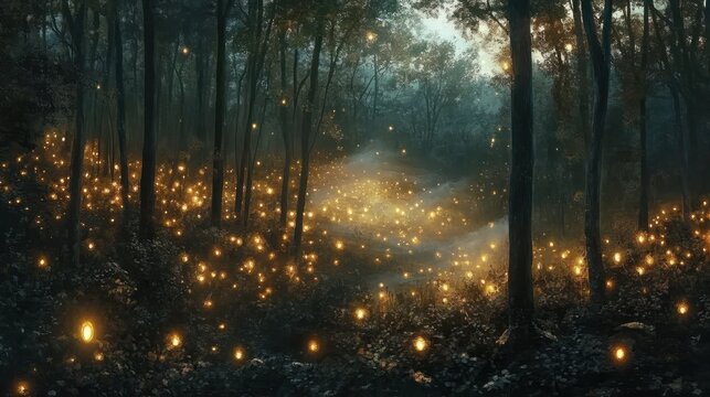 La foresta si trasforma in un luogo incantato, con la luce del mattino che danza tra le foglie