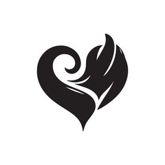 Graceful Heart Icon with Artistic Curves - A Modern Love Symbol, Perfect for Use in Creative Design, Branding, or as a Romantic Theme in Weddings, Anniversaries, and Valentine's Day Projects.
