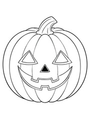 Halloween coloring page featuring a classic Jack-O-Lantern