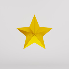 1 gold star, 3D pattern, on a white background.
