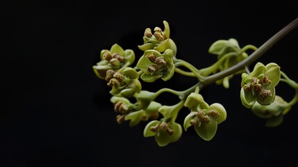 Close-Up of a Green Orchid Flower with Delicate Petals