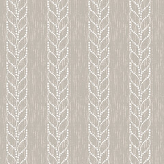 Seamless white pigtail pattern on a gray, beige background.
