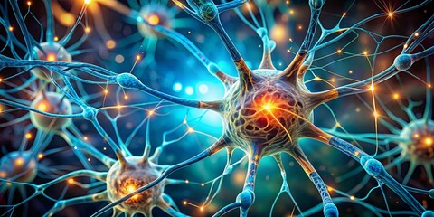 A microscopic exploration of the intricate neural network, showcasing the interconnectedness of neurons and the vibrant flow of information within the human brain.