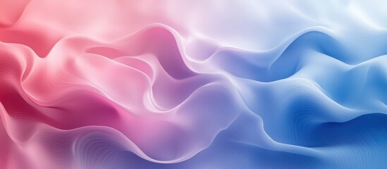 Fototapeta premium Abstract background with soft pink and blue wavy gradient.