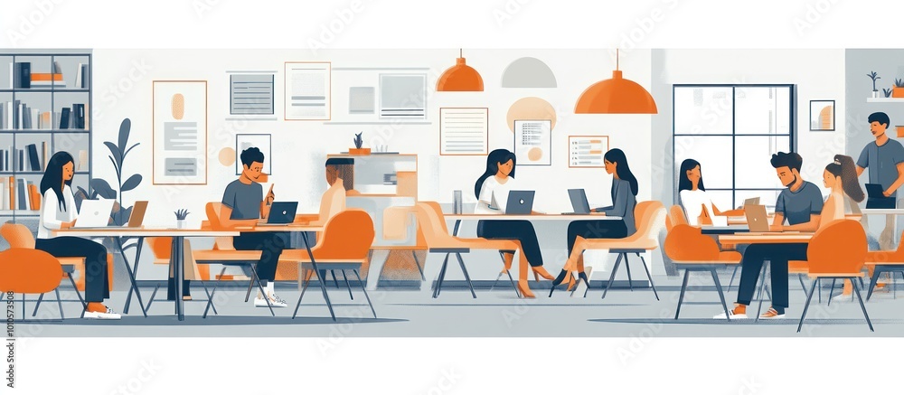 Canvas Prints People working and meeting in a modern office.