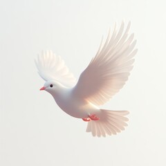 Fototapeta premium White Dove Flying in Sky Symbol of Peace Hope Purity Spirituality Faith Religion Bi