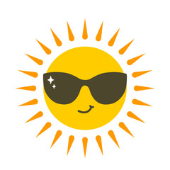 Summer sun character with sunglasses . Vector illustration can used for summer sticker, poster and print