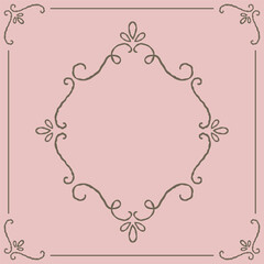 Series of romantic classical background frames in dusty pink mauve color variation.