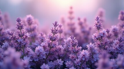 Fototapeta premium Dense Floral Arrangement Flowers of Lavender and Lilacs, in Shades of Purple