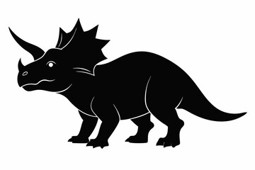 
triceratops silhouette vector, dinosaur silhouette