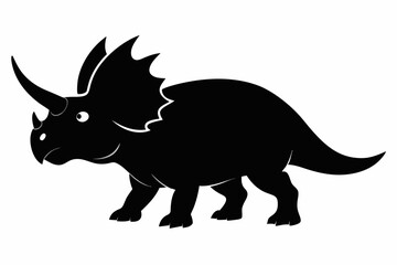 
triceratops silhouette vector, dinosaur silhouette