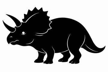 
triceratops silhouette vector, dinosaur silhouette